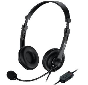 HS-230U, GENIUS USB Headband headphone,Black,Soft ear cap  In-line control for volume/mute