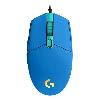 G102, Logitech Corded Gaming Mouse, RGB lighting, 200 – 8,000 dpi,  6 buttons, 2.1 m, BLUE - USB 1Y (L910-005801)