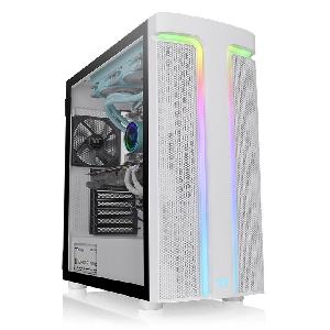  H590 TG ARGB, THERMALTAKE, CASE, Snow, Tempered Glass, Lighting Strip, 120mm Standard Fan*2, .