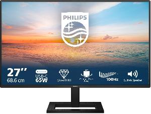 27E1N1600AE/00 PHILIPS  27" QHD HDR IPS 2560x1440, 100Hz, 350  cd/m² HDMI, USB-C (65W PD), USB Hub, Speakers 2 W x 2, black