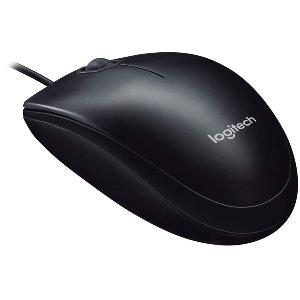 M100, Logitech Optical Mouse, Black, 1000± DPI, 3 Buttons, 90 g, 1.8m USB 1Y (L910-006652 )