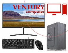 VENTURY Full complete set of office computer Monitor 24 inch, CPU  i3 10Gen - Ram DDR4 8Gb - M.2 SSD 256Gb, key& mause