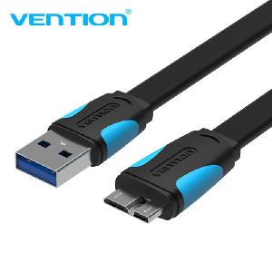 VAS-A12-B150, Flat USB3.0 A Male to Micro B Male Cable 1.5M vAS-A12-B150 Black