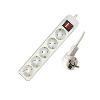 99481, white DEFENDER 1.8m Surge protector, 10A, 5 sockets