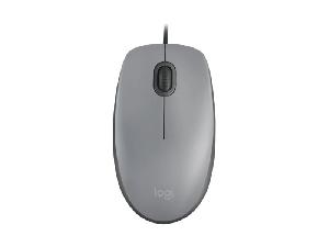 M110, Logitech Silent Mouse, Gray, 1000± DPI, 3 Buttons, 85 g, 1.8m USB 1Y ( 910-006760 )