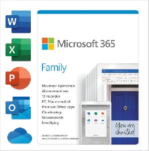 6GQ-00084 Microsoft 365 Family 1 year Electronic keys Works on PC, Mac, iPhone, iPad, and Android phones and tablets Up to 6 
