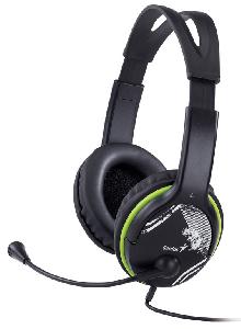  HS-400A, Genius, Headset, Volume control, Mic, 3.5 mm jack, 1.8 m, Black.