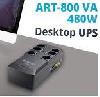 ART 800VA, 480W, Line Interactive UPS, 12V/5Ah Batt, Usb charging  port 