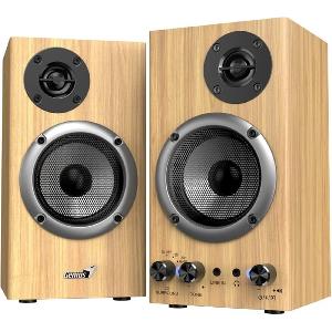  SP-HF800BT, Genius, Speaker, 20W RMS, Bluetooth 5.3, Volume Control, Headphone jack, USB, Wood.