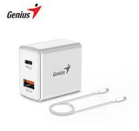 PD-20ACP,EU,White,Genius Universal adaptor 20W, 2-port, USB-C, USB-A