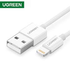 UGREEN USB 2.0 A Male to Lightning Male Cable Nickel Plating ABS Shell 2m (White) 20730