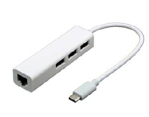 KDHUB5003 Kingda, Type C to LAN RJ45 Speed 1000Mbps With 3 port USB 3.1 Hub