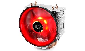 GAMMAXX 300R, Deepcool cooler, RED, 4-pin PWM, 900~1600 RPM, 21 dB(A), Hydro Bearing, 130.56mm, 130W, LGA1700/1200, 1Y