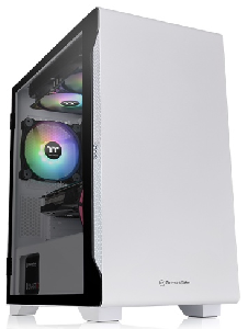 S100 TG, ThermalTake, Snow White, Tempered Glass, 120mm Standard Fan*1, CA-1Q9-00S6WN-00