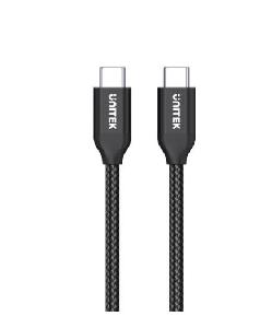  C14158ABK01-2M, UNITEK, Cable, 2M USB-C PD 60w charging, with LED Display, Nylon Braided, Black.
