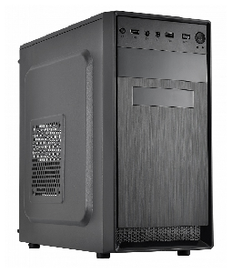 CMC-4210 CROWN MICRO, CASE Mini-ATX, 2*USB 2.0  With Power Supply CM-PS450W, BLACK