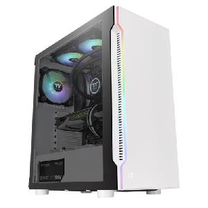 H200 TG Snow RGB ThermalTake, White, ATX Mid Tower Chassis, Rear 1/120mm, 4mm Tempered Glass, CA-1M3-00M6WN-00