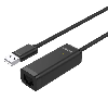  Y-1468, UNITEK, USB Adapter, USB2.0 to 10/100Mbps Ethernet Adapter, With LED Indicator, Black.