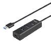 Y-3089Z01, UNITEK 4-in-1 USB-C 5Gbps Hub (4*USB-A)  Black