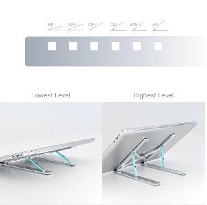 OT155SL, UNITEK Adjustable Laptop Stand, Size: 240*164*4MM, Silver, with a Carry Bag, Unitek Gift Box