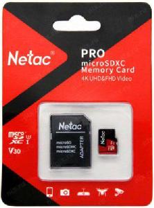 NT02P500PRO-064G-R, NETAC, Netac P500 Extreme Pro MicroSDXC 64GB V30/A1/C10 up to 100MB/s, retail pa