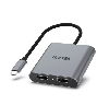 V1404A, UNITEK, USB-C to Dual DP1.4 8K Adapter with MST, Space Gray