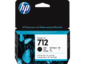 3ED70A HP 712 38ml Black Ink Cartridge