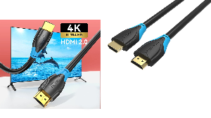 VENTION AACBI HDMI Cable 3M Black HDMI-A Male to Male 4K HD Cable PVC Type 3M Black